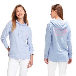 Vineyard Vines Edgartown Vintage Whale Long Sleeve Hoodie Tee, Mystic Blue, Size